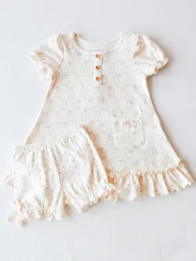 Everyday Play Dress - Ivory Bunnies