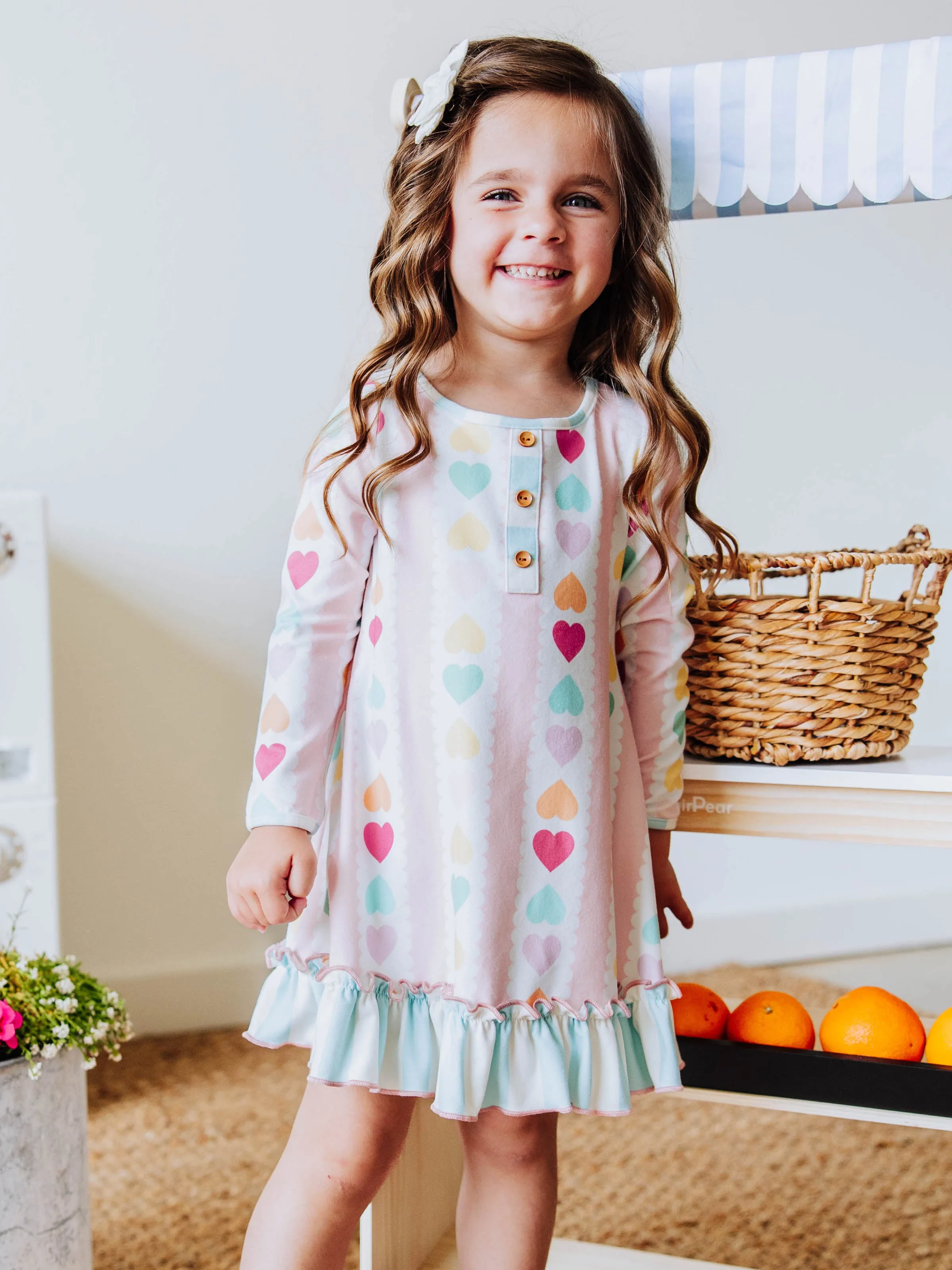 Everyday Play Dress - Rainbow Hearts