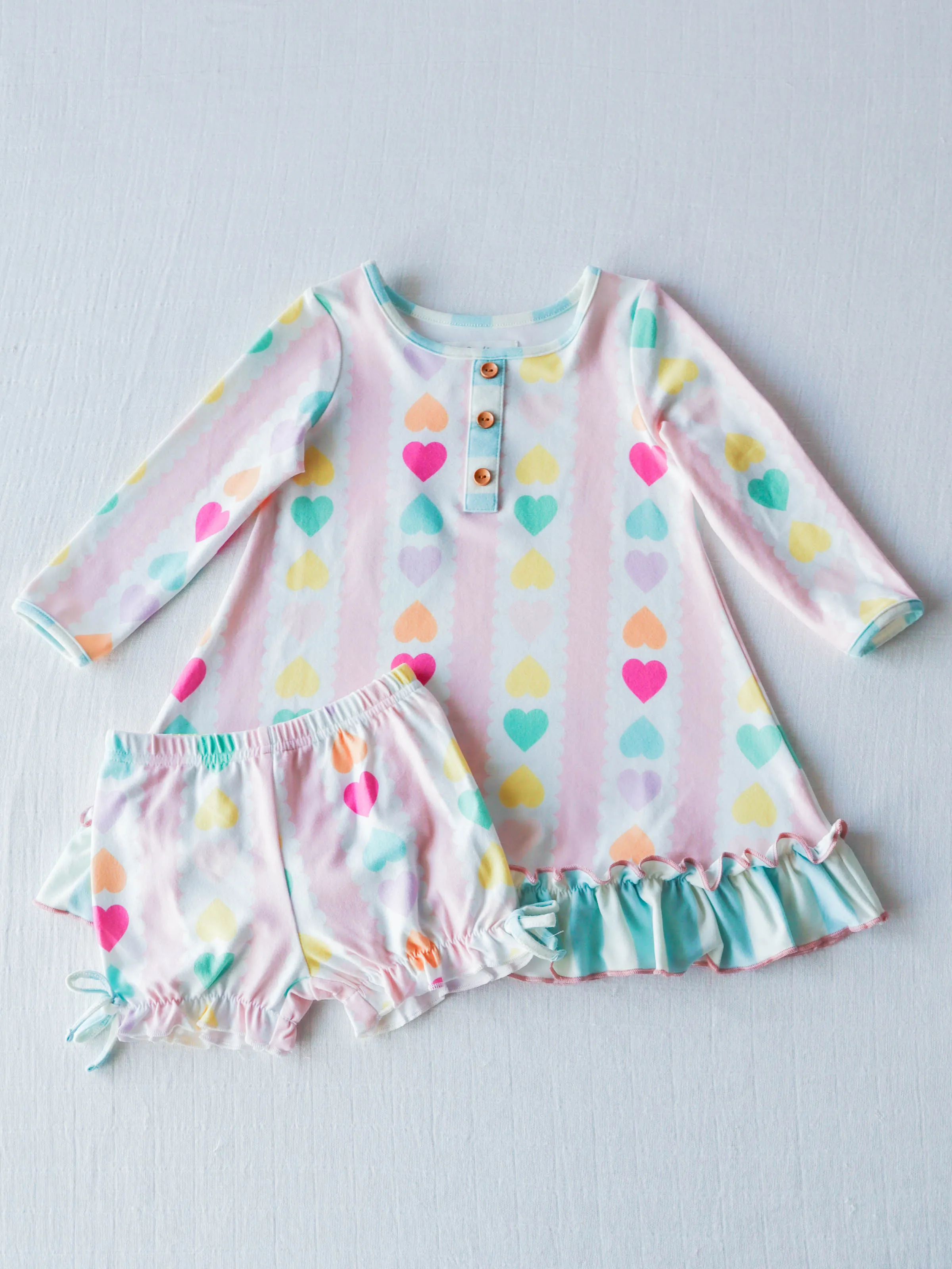 Everyday Play Dress - Rainbow Hearts