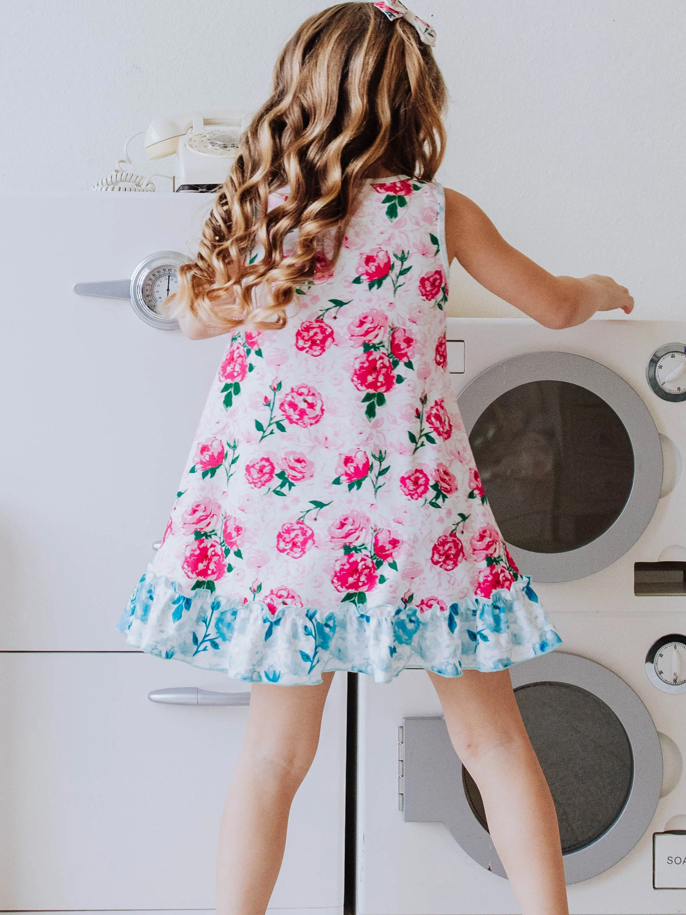 Everyday Play Dress - Raspberry Roses