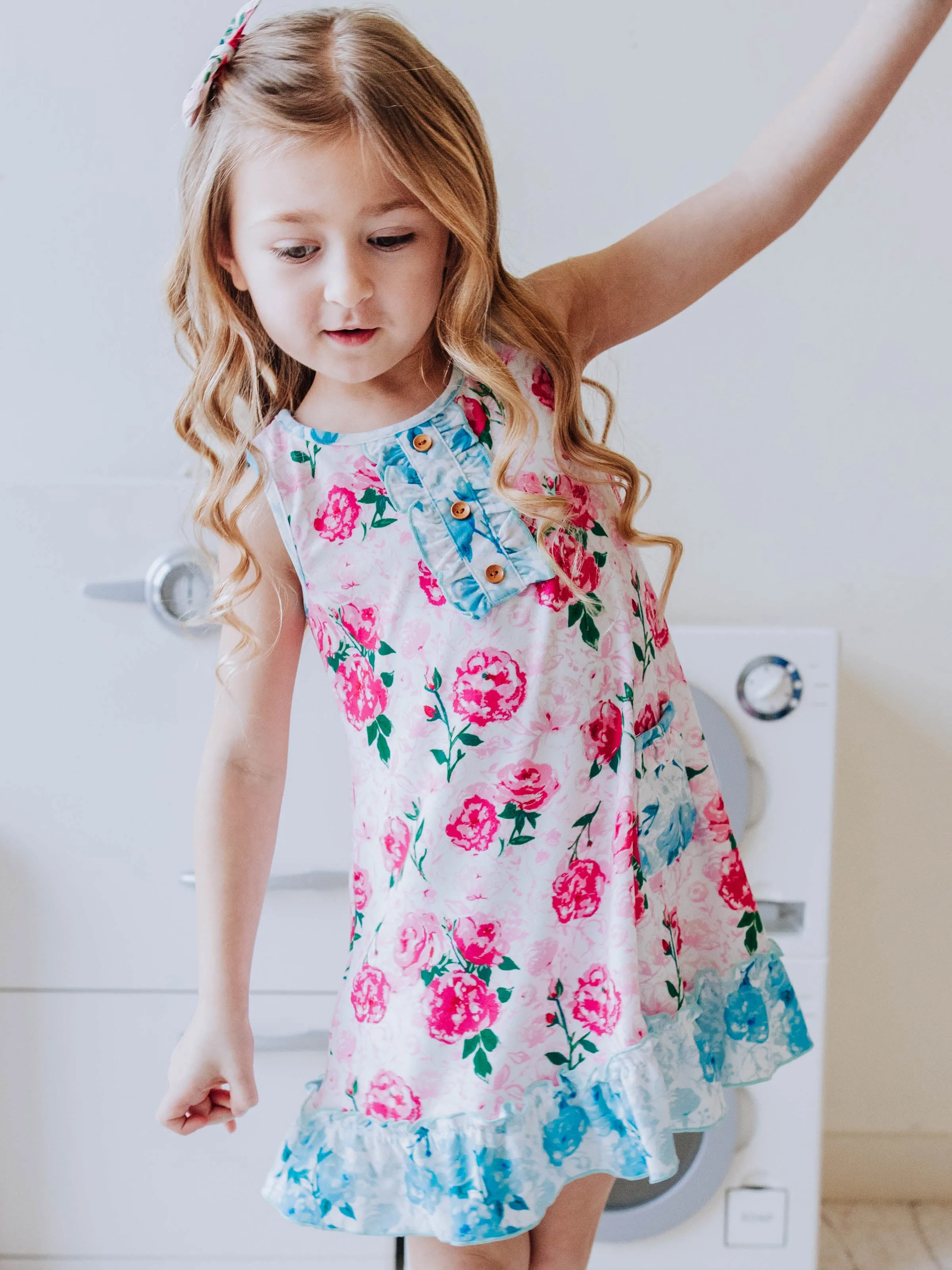 Everyday Play Dress - Raspberry Roses