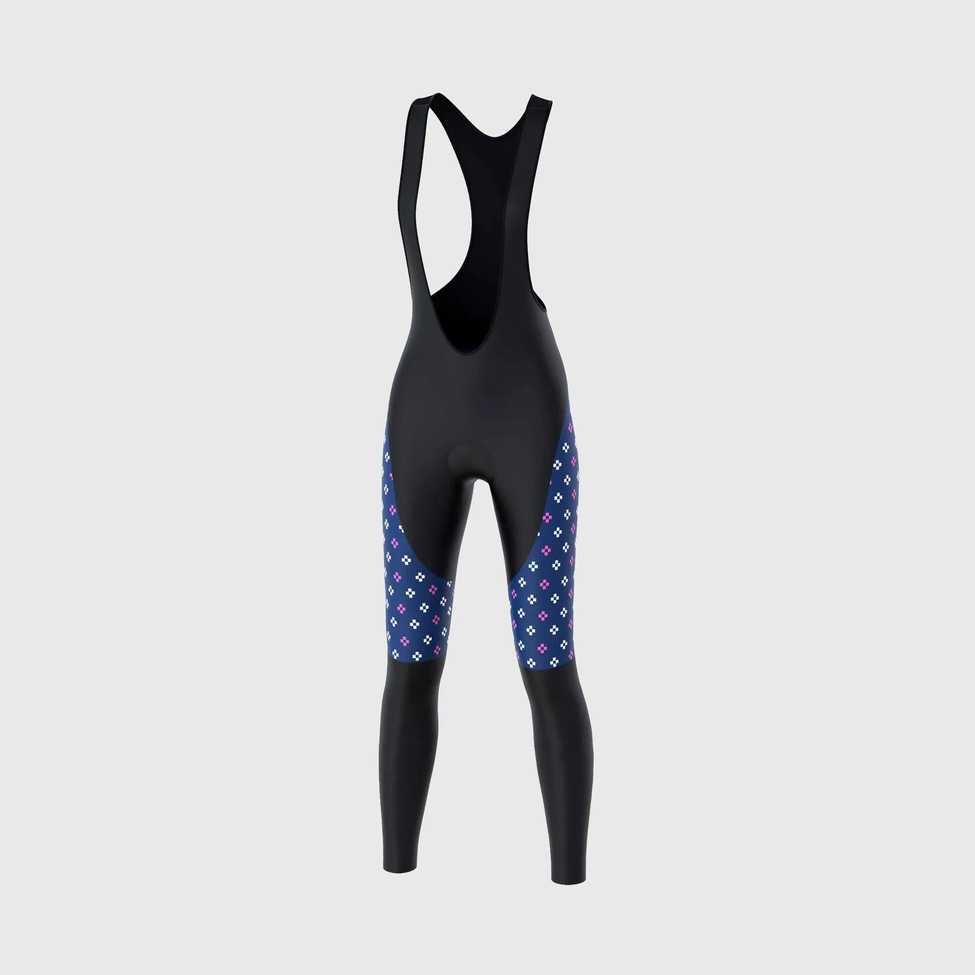 Fdx Women's & Girl's Set Ripple Thermal Super Roubaix Navy Blue Cycling Jersey & Bib Tights