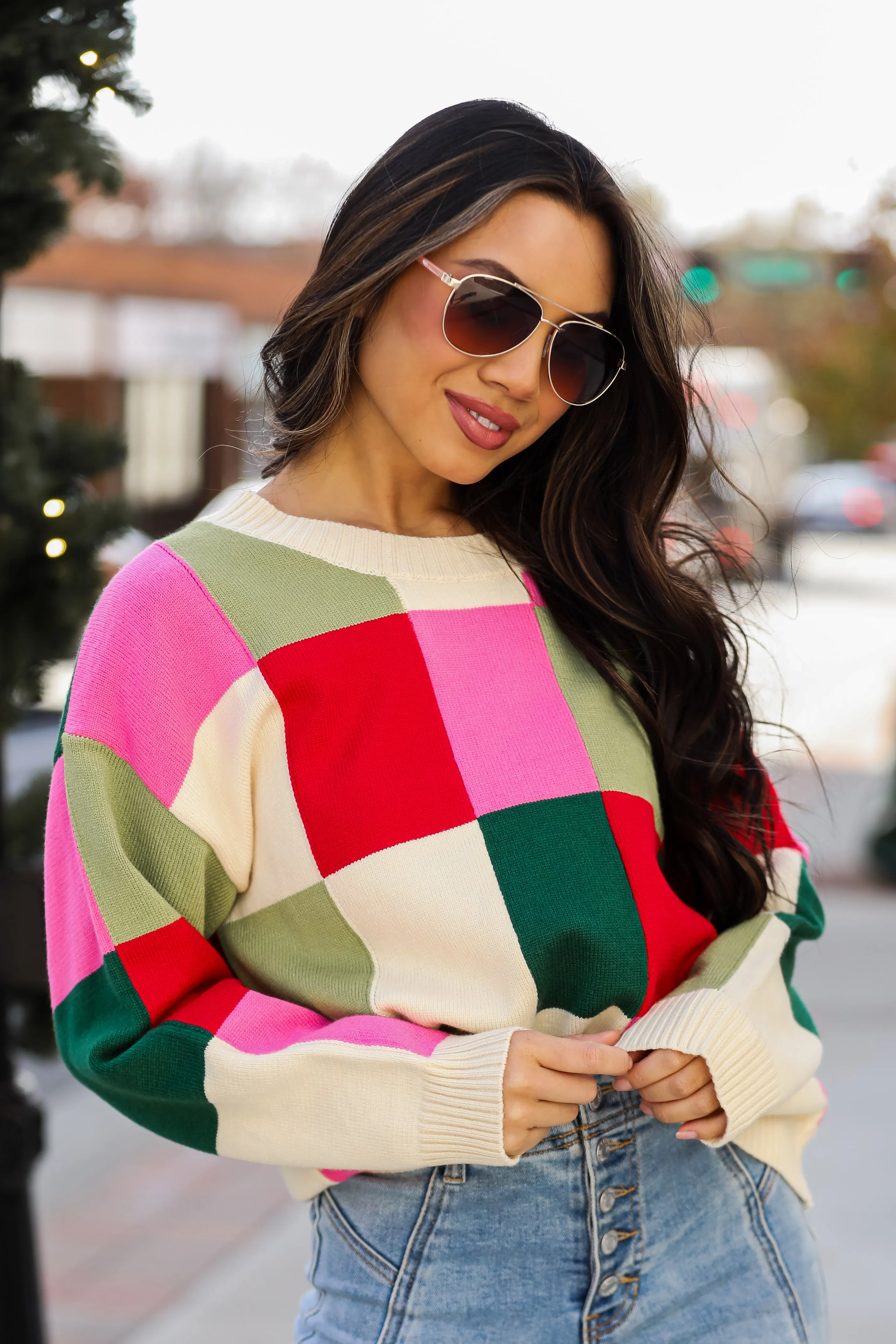 FINAL SALE - Comfiest Trend Checkered Oversized Sweater