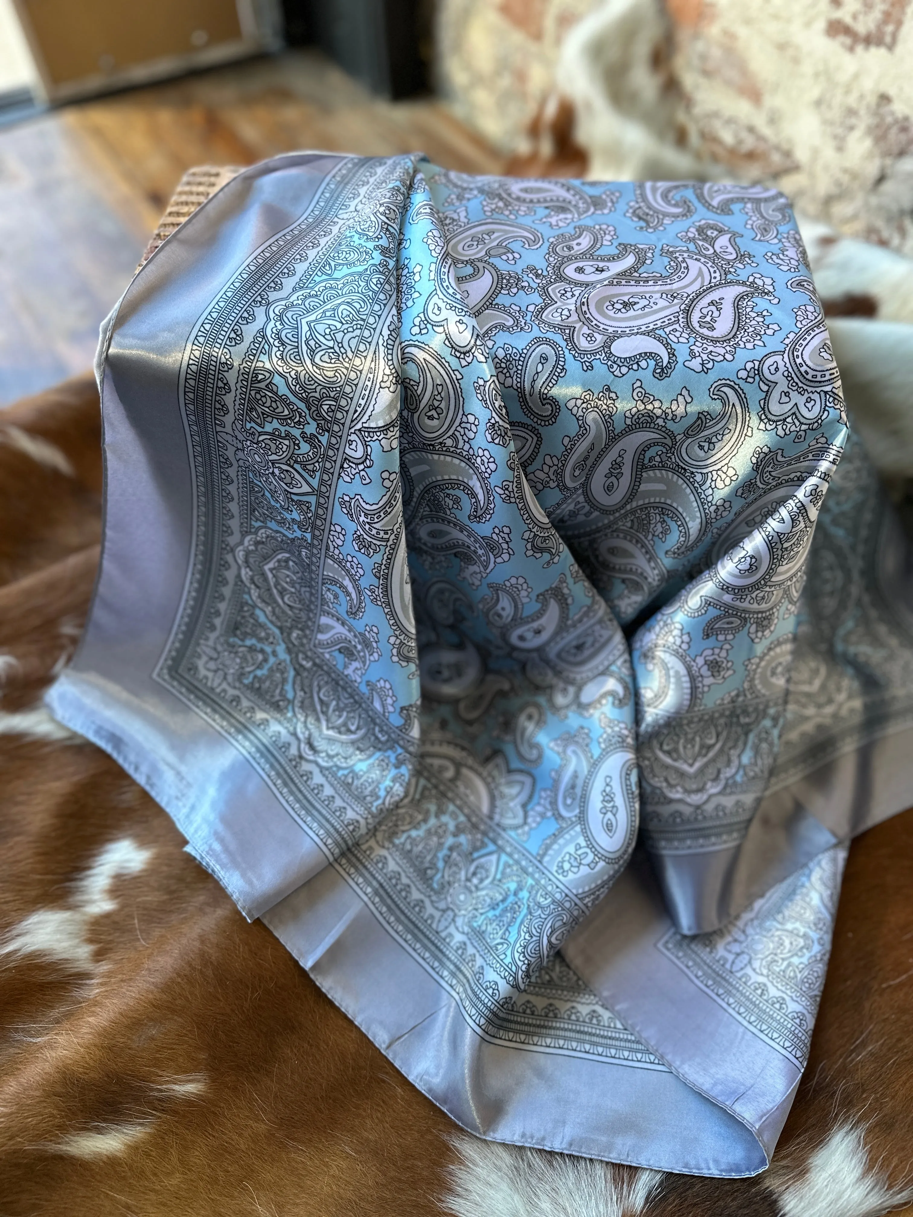 Fiona Paisley Wild Rag [Baby Blue & Grey]