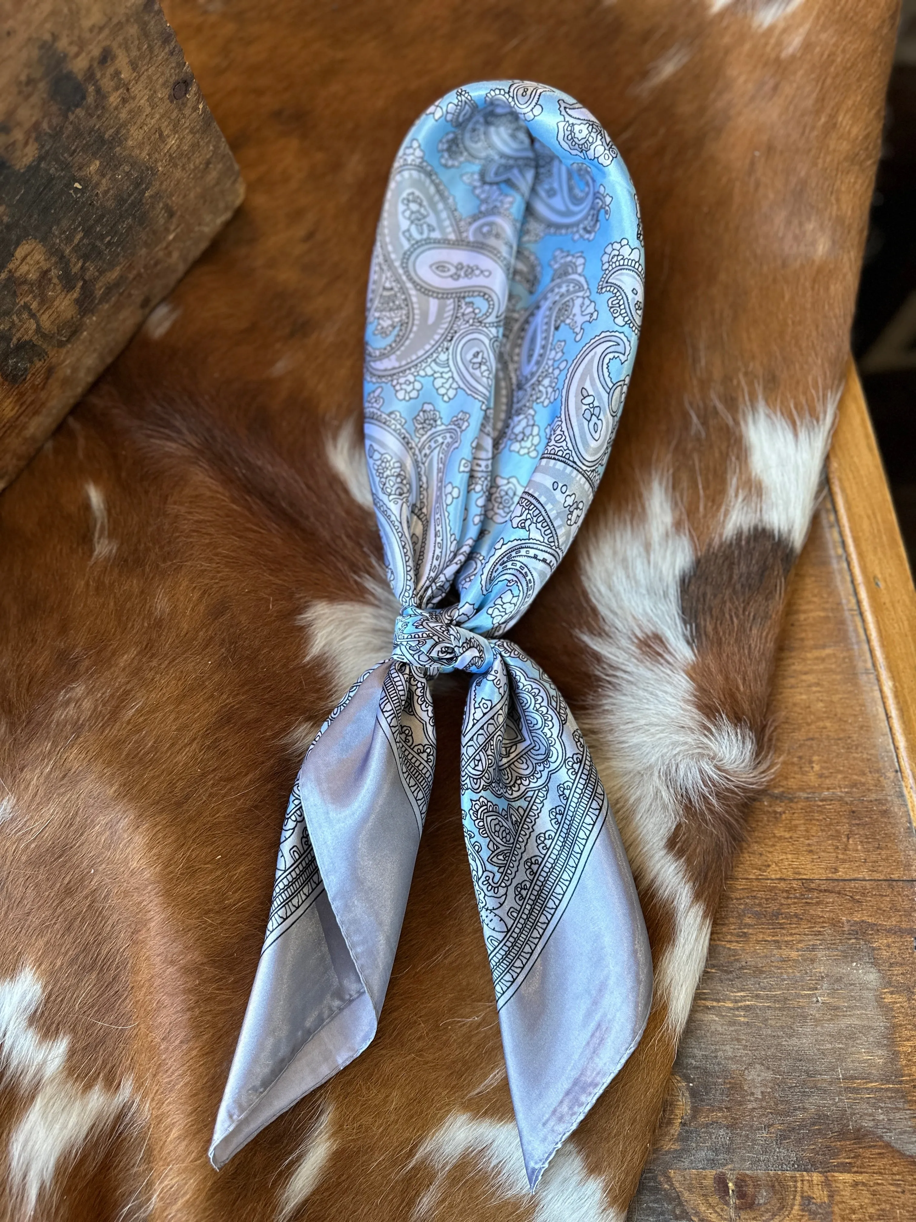 Fiona Paisley Wild Rag [Baby Blue & Grey]