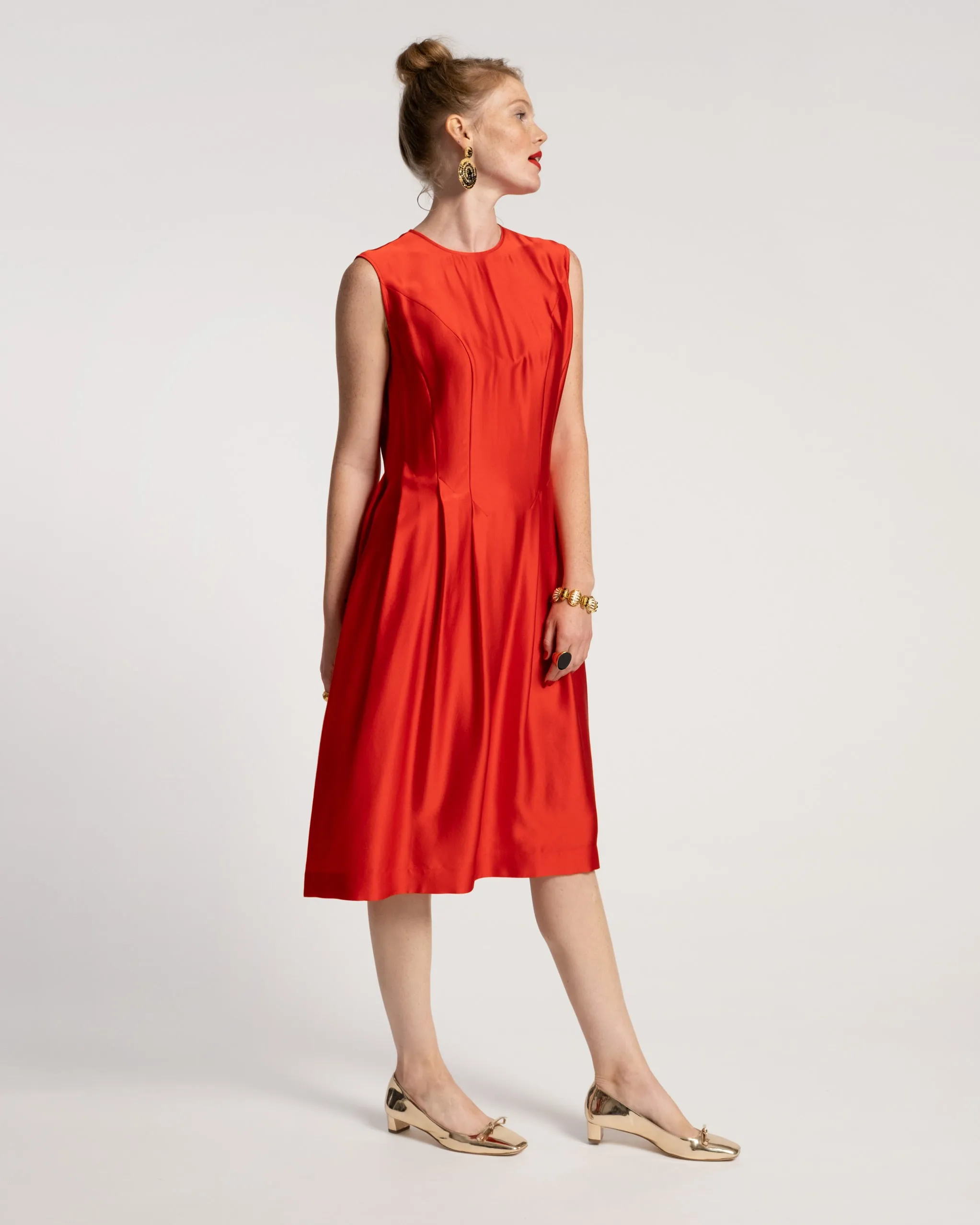 Florencia Dress Silk Red