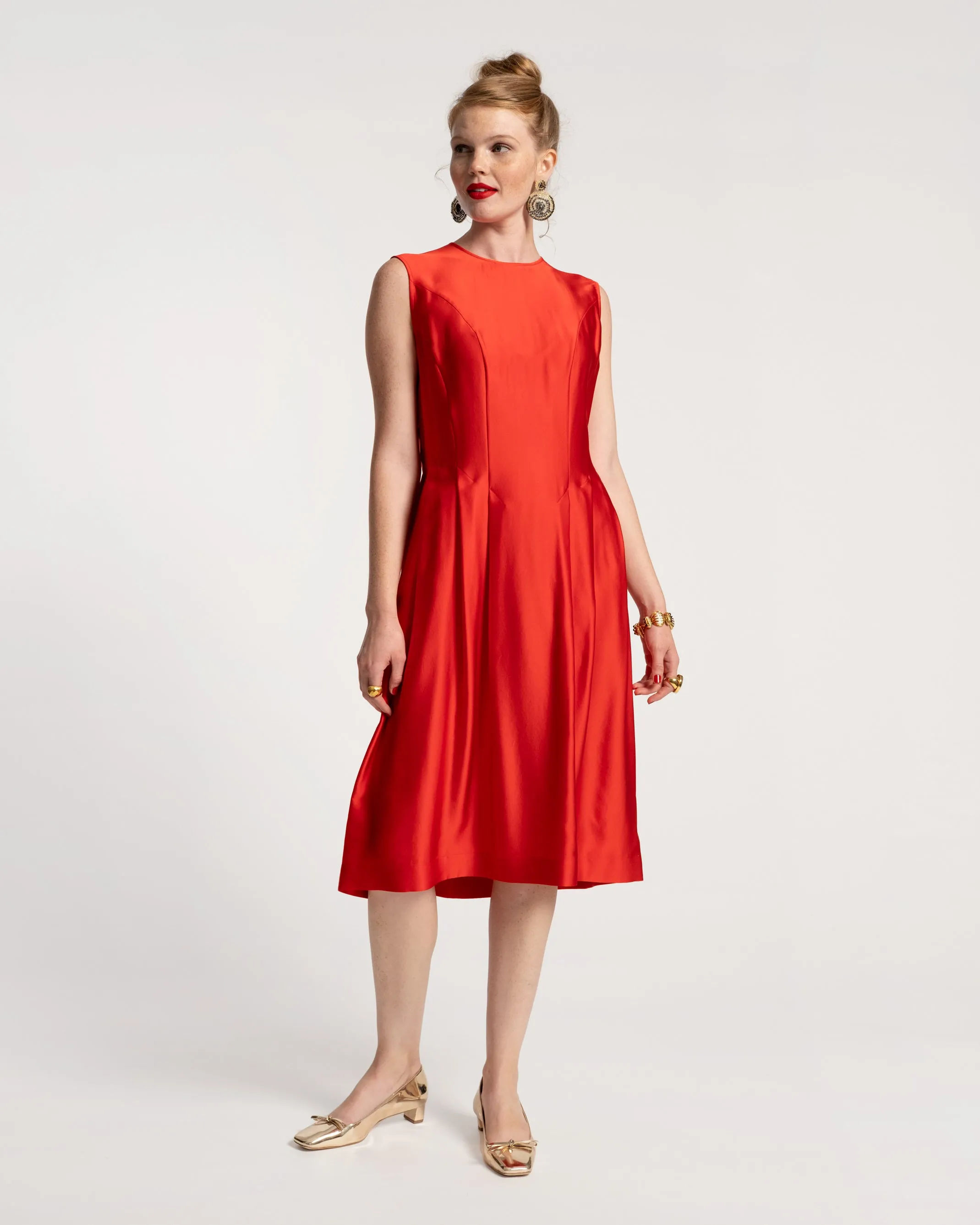 Florencia Dress Silk Red