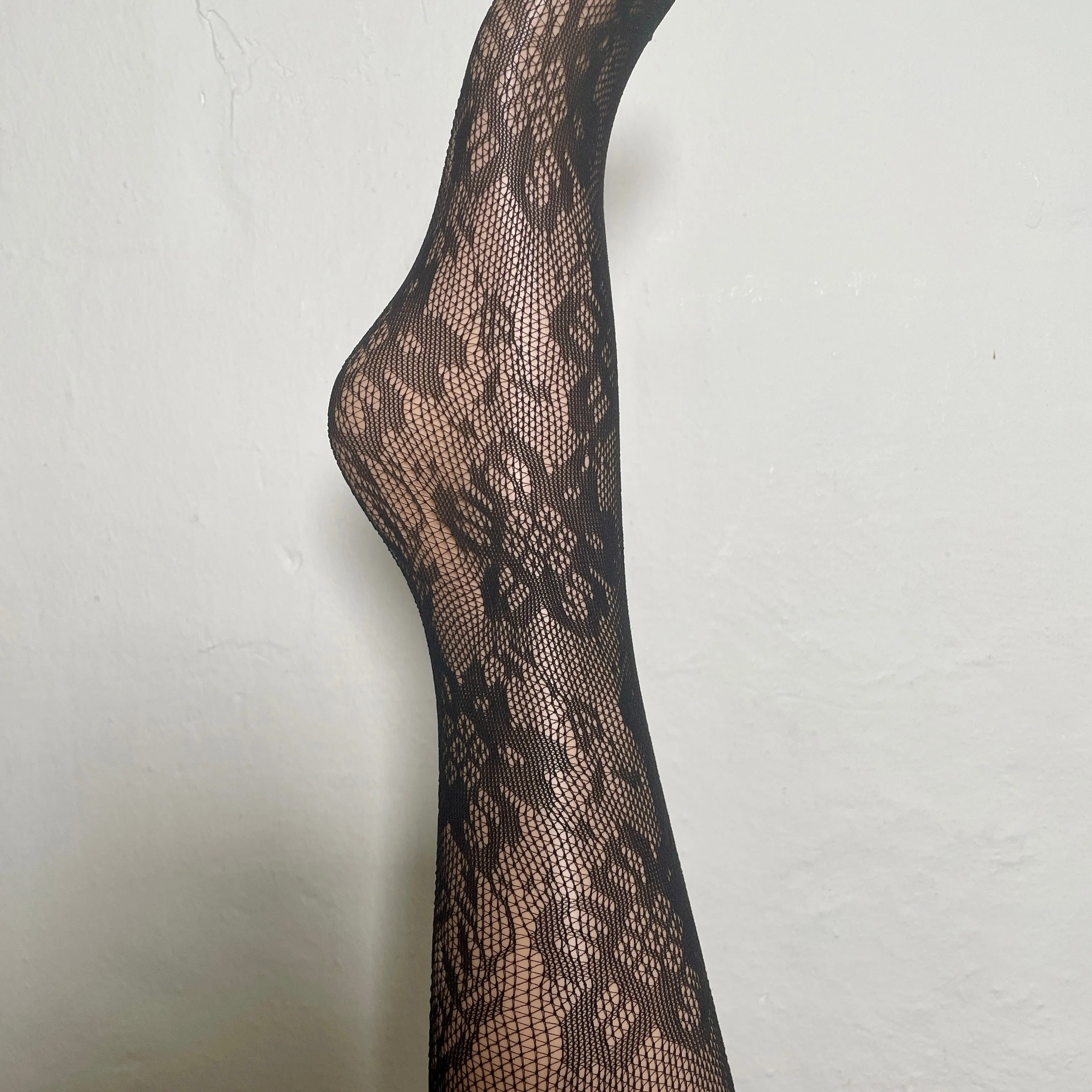 Flower Fishnet Tights NEW - Black