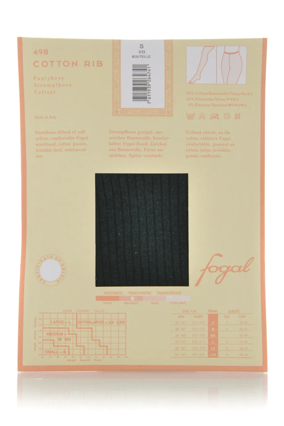 FOGAL 498 COTTON RIB 120 Brown Tights