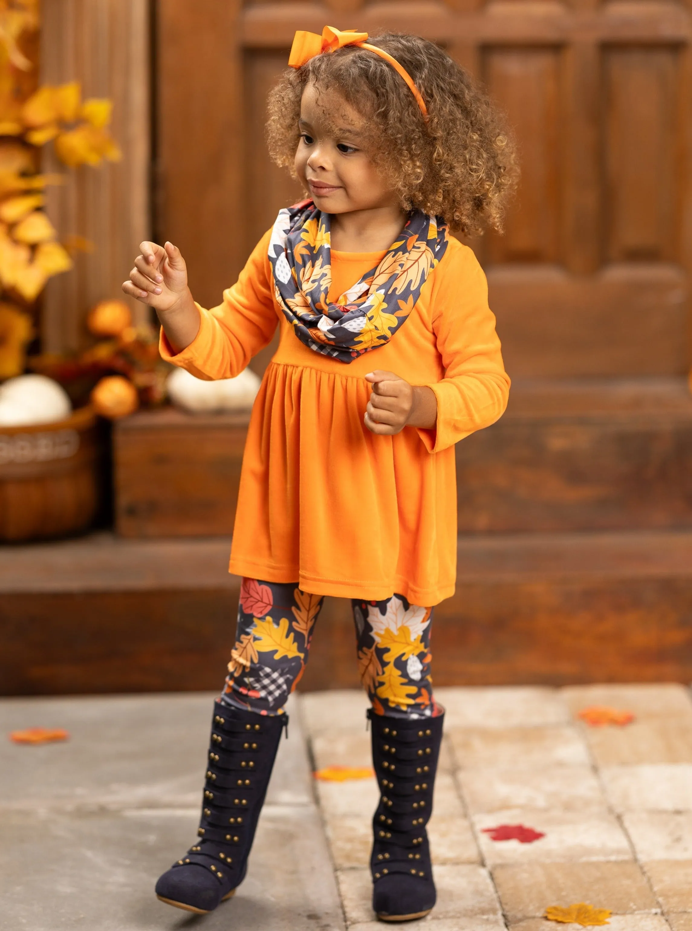 Foliage Fresh Tunic, Scarf and Legging Set