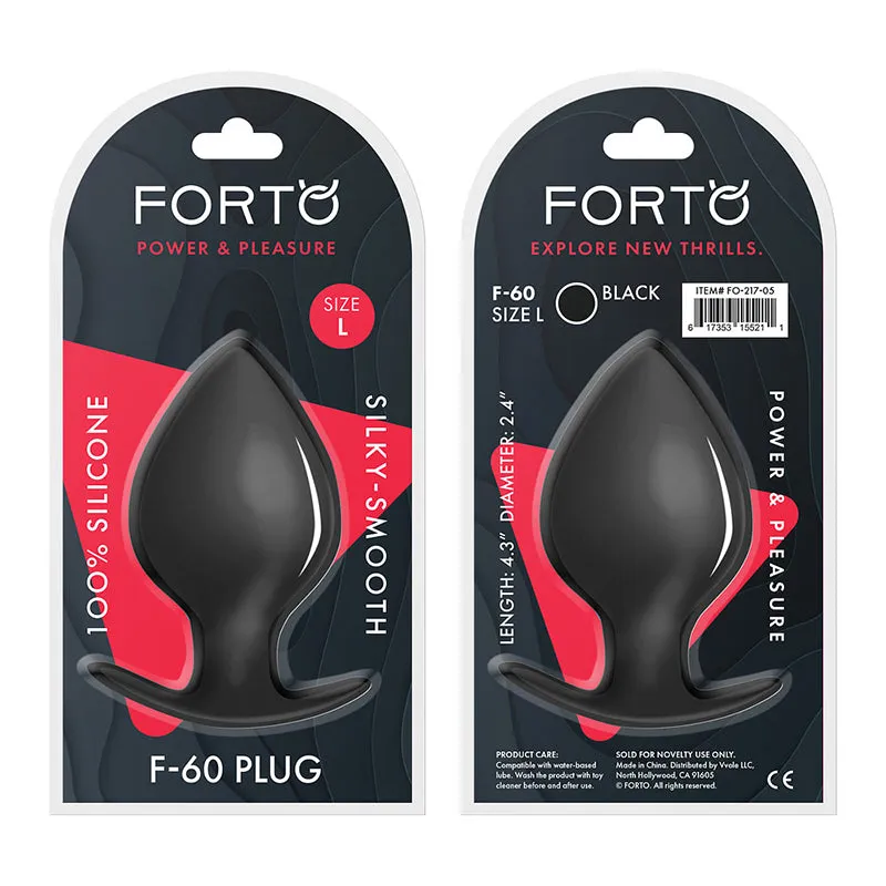 Forto F-60 Spade Silicone Anal Plug Large Black