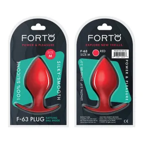 Forto F-63 Rattler Spade Silicone Anal Plug Medium Red