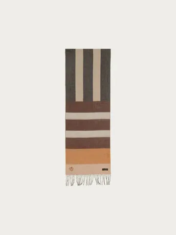 Fraas 625359 Greige Stripe Cashmink Scarf