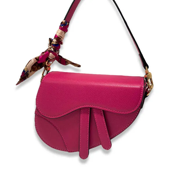 Fuchsia Saddle Purse