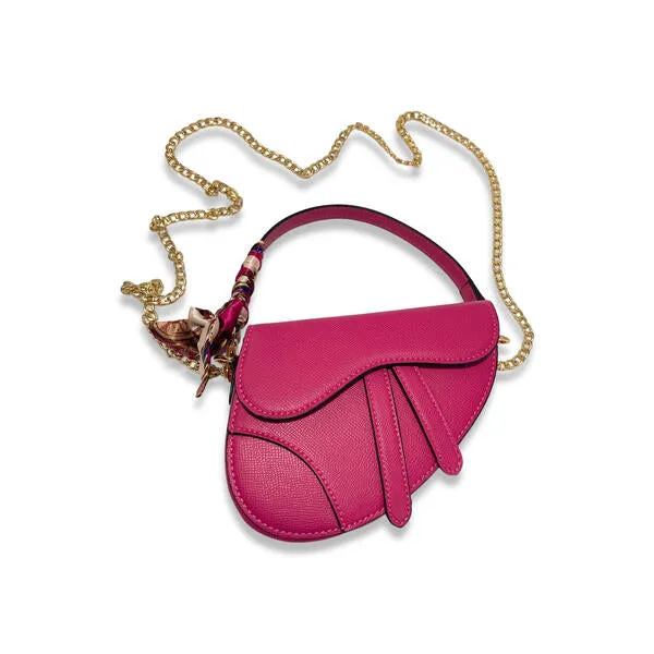 Fuchsia Saddle Purse