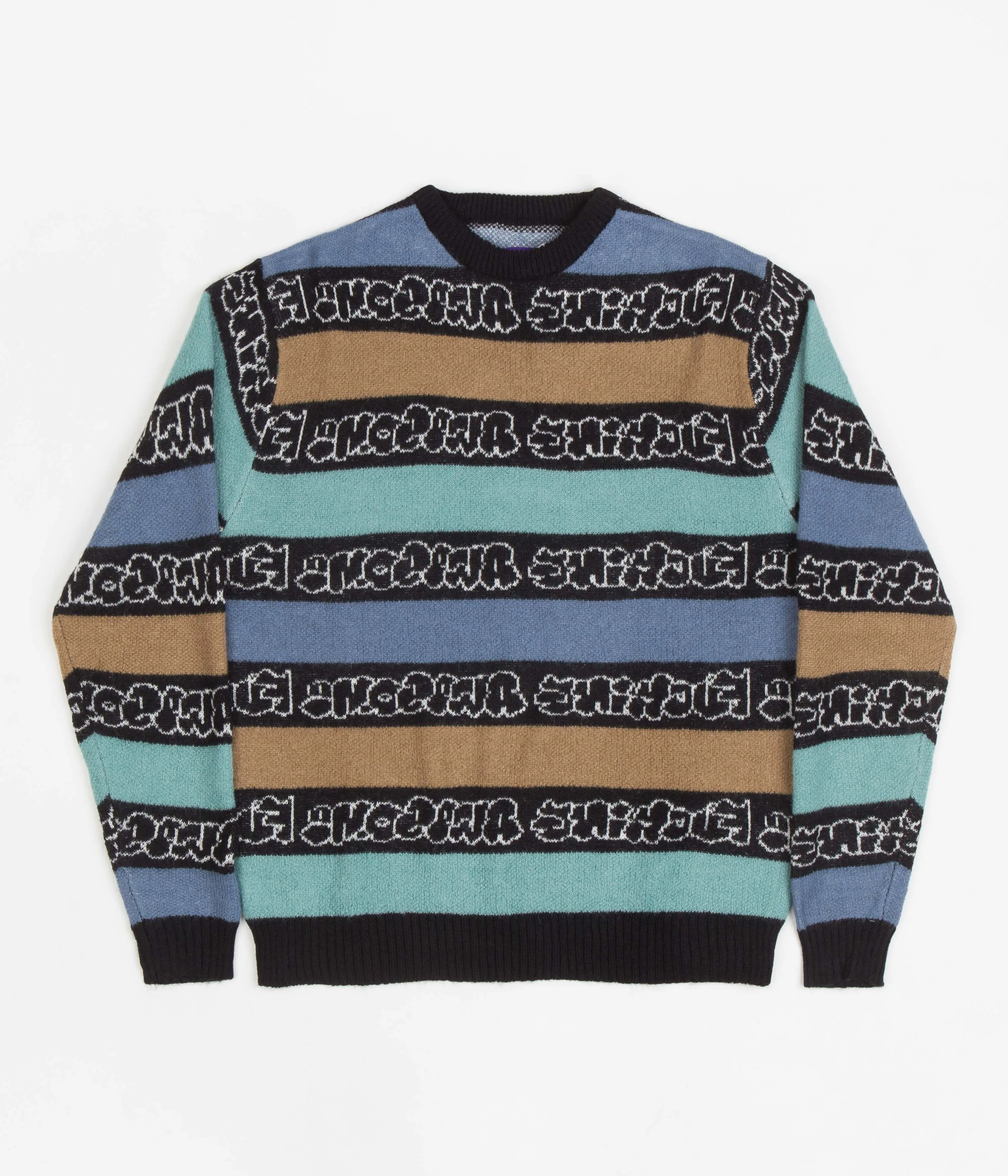 Fucking Awesome Inverted Wanto Brushed Crewneck Sweatshirt - Black / Multi