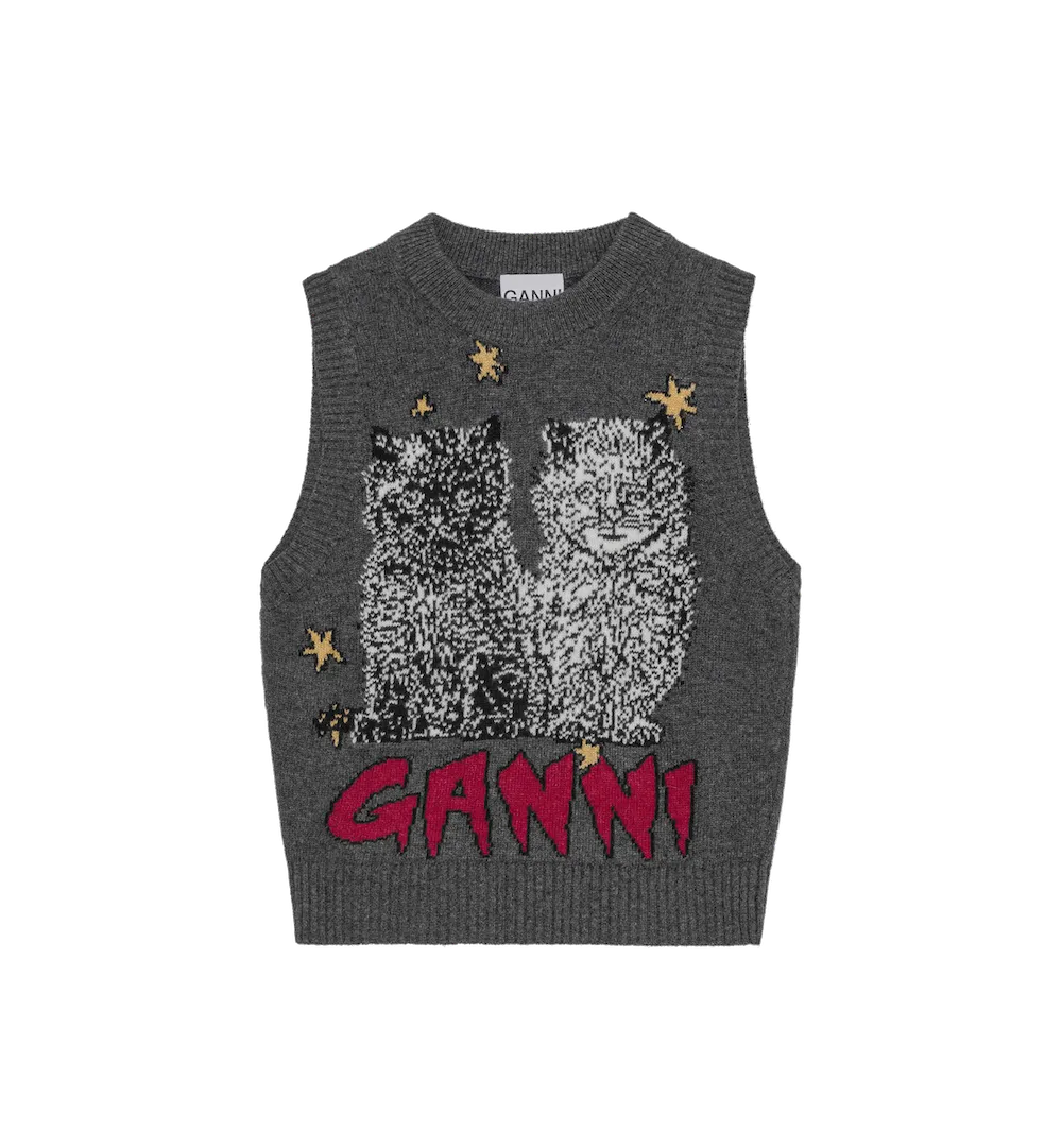 GANNI Graphic Cats Vest