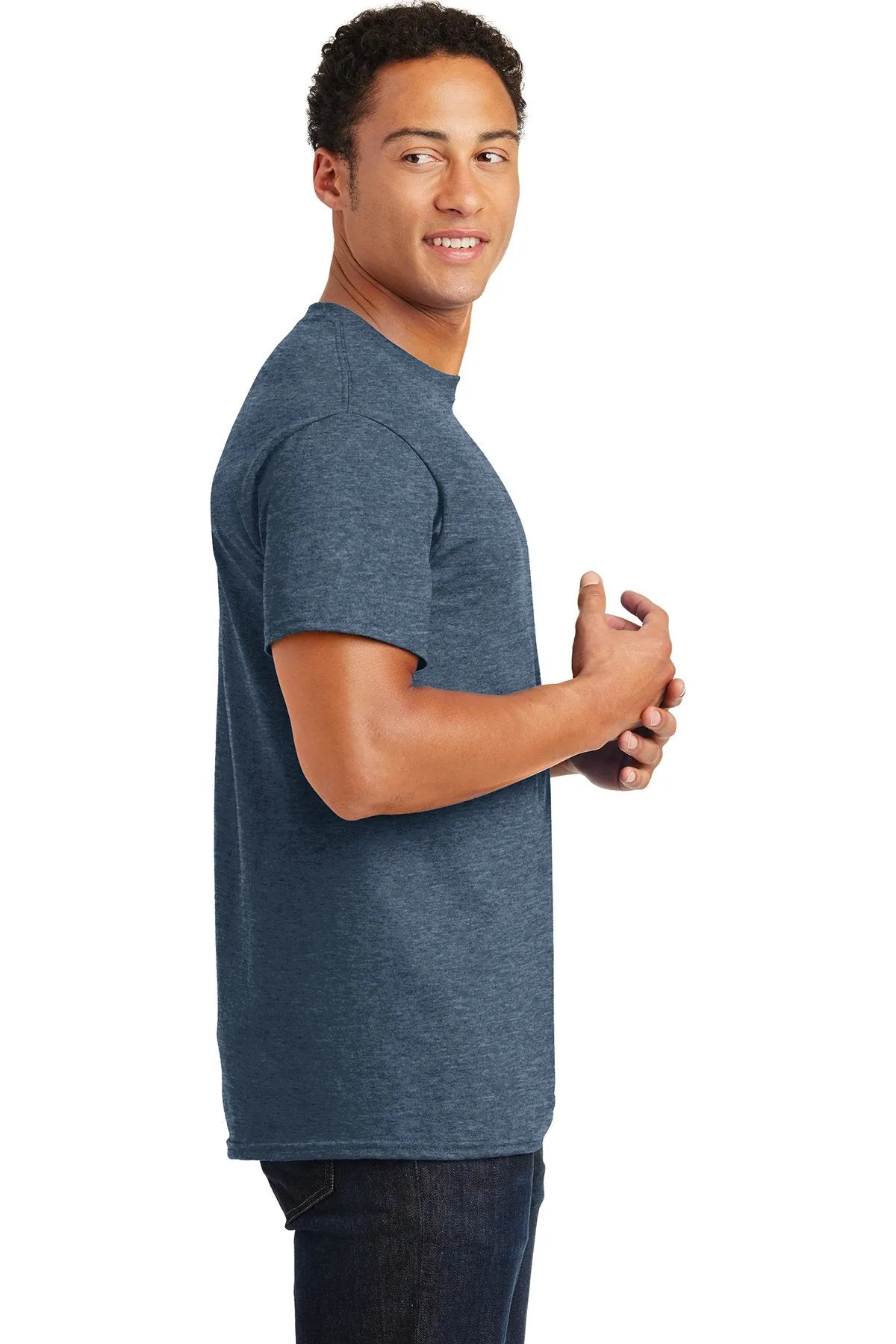 Gildan Ultra Cotton T Shirt Heathered Indigo