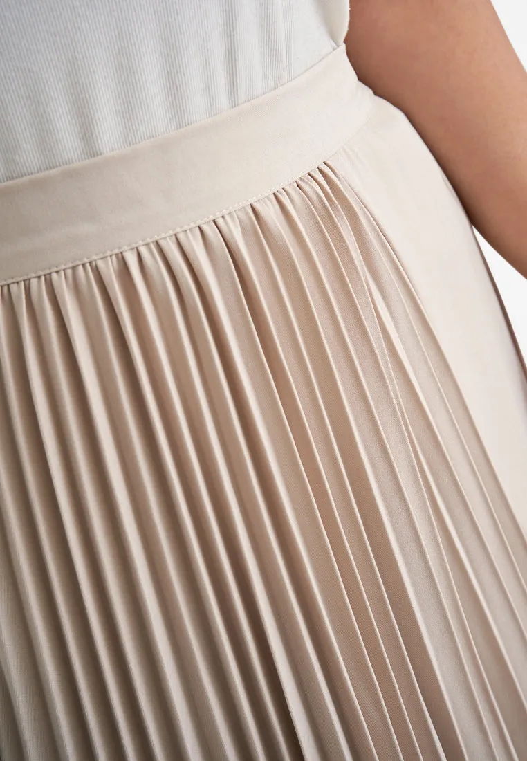 Ginny Front Pleated Flared Skirt