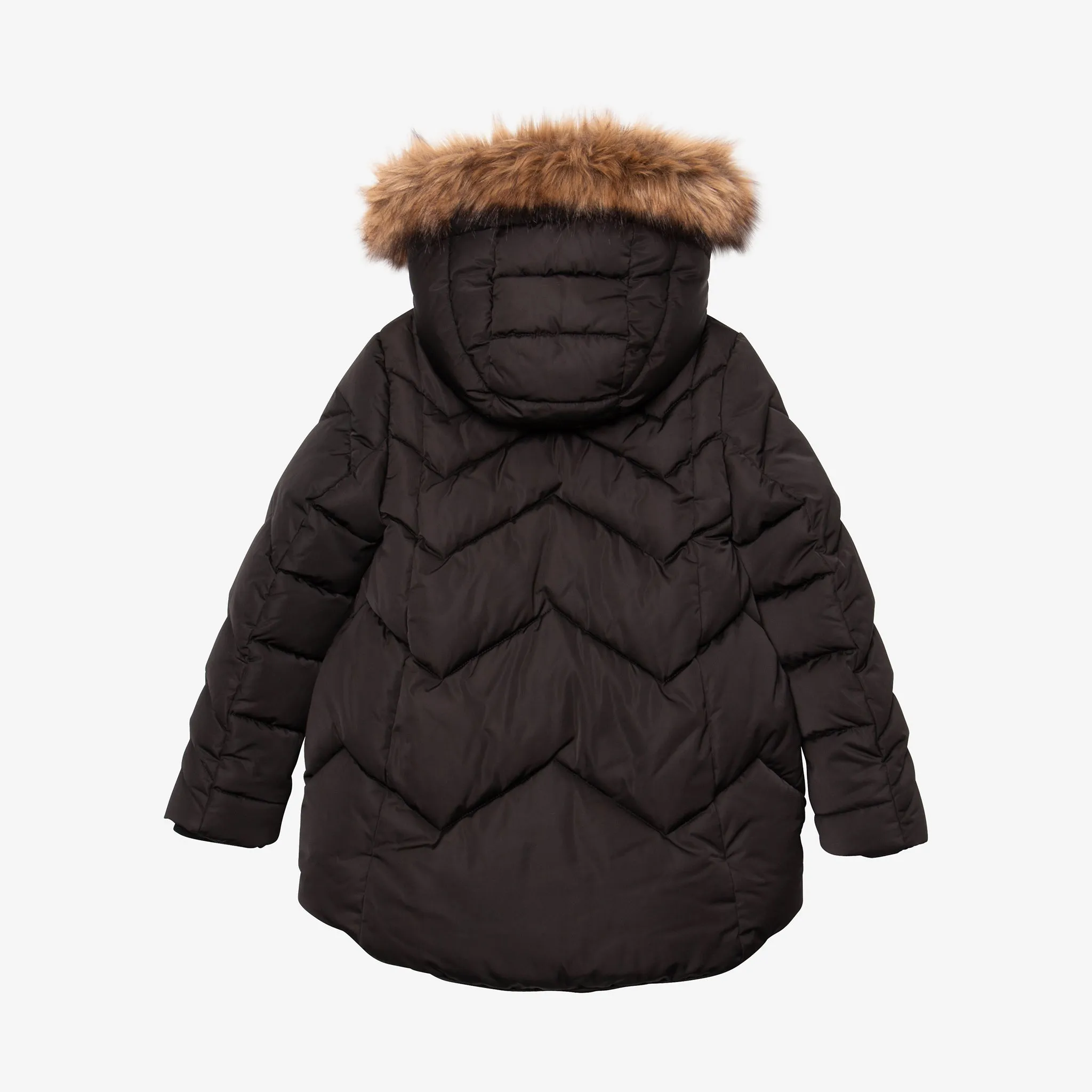 Girl black quilted parka