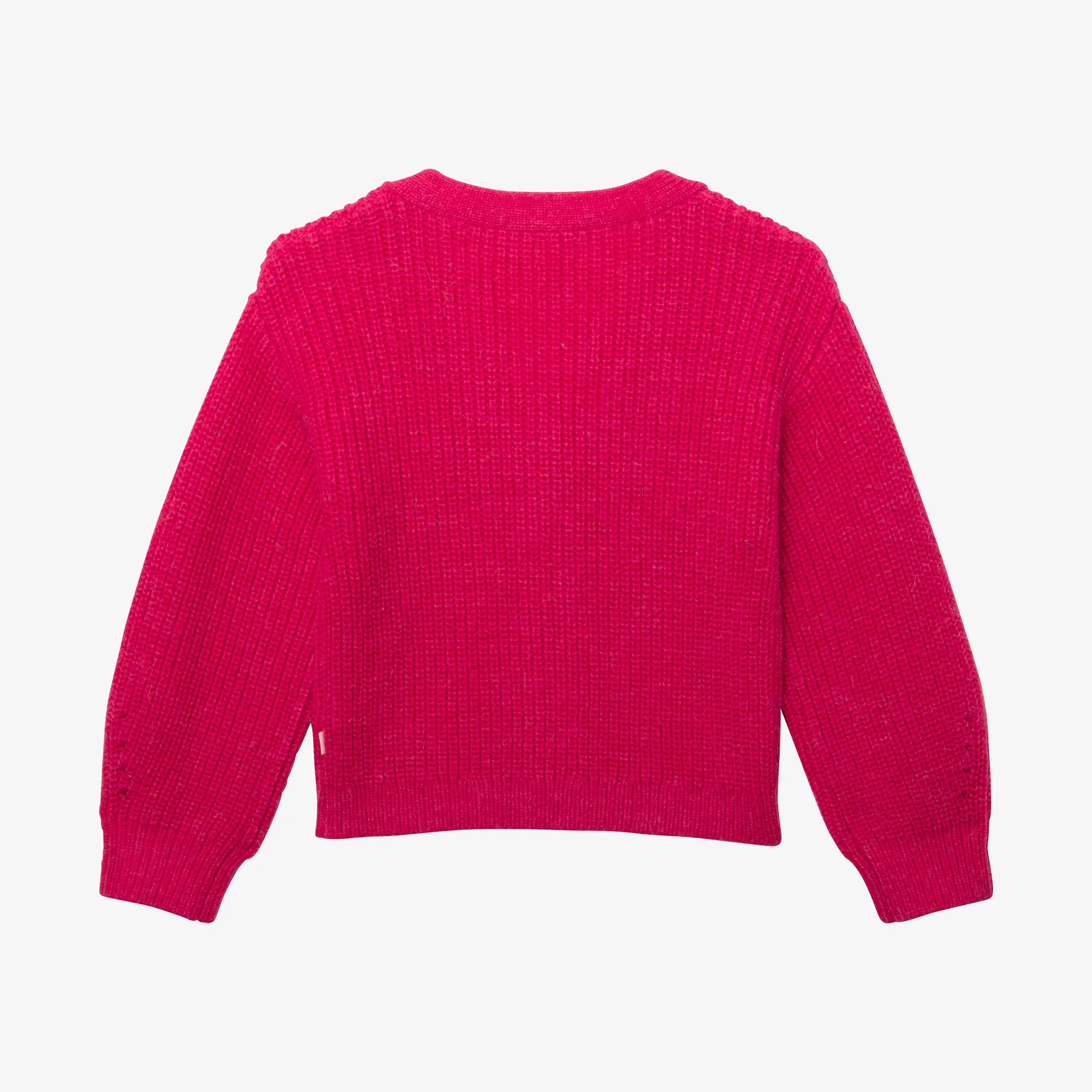 Girls' hot pink knit cardigan