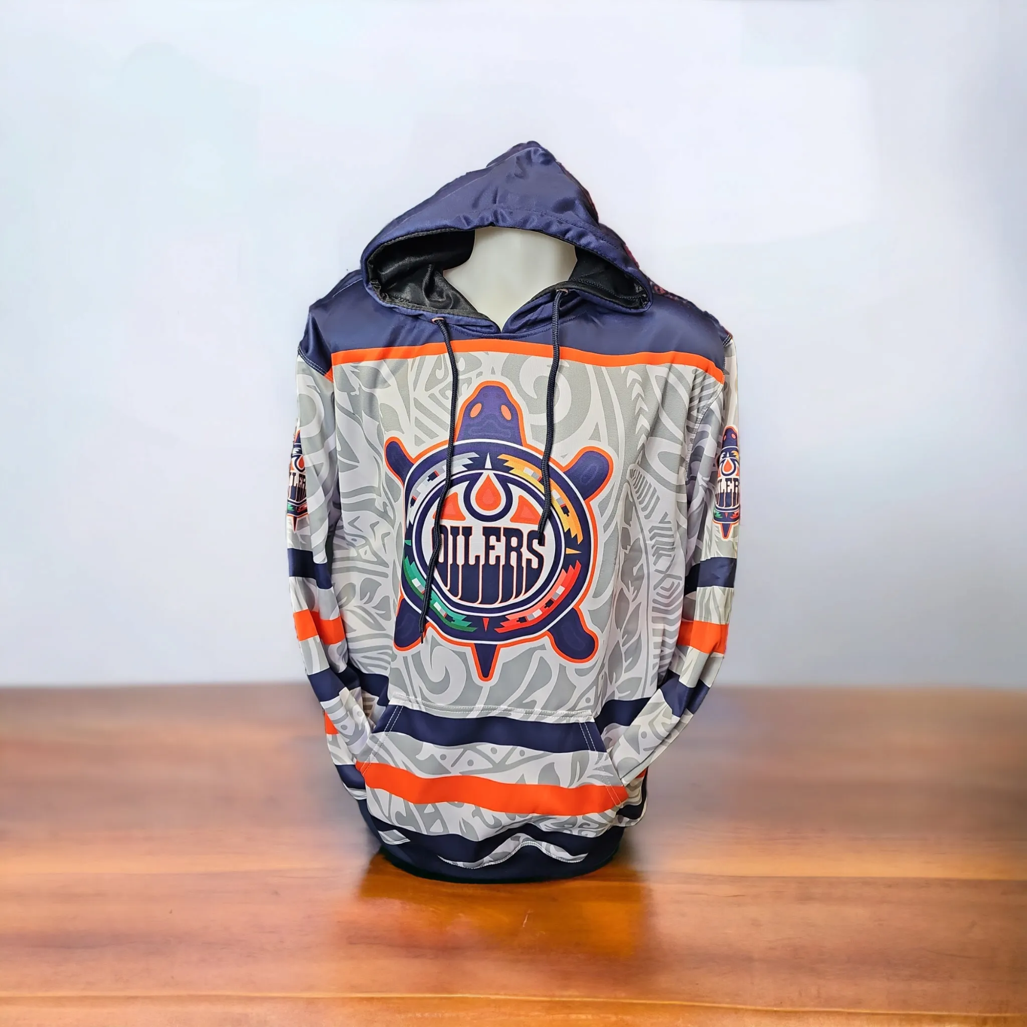 Grey Oilers Hoodie