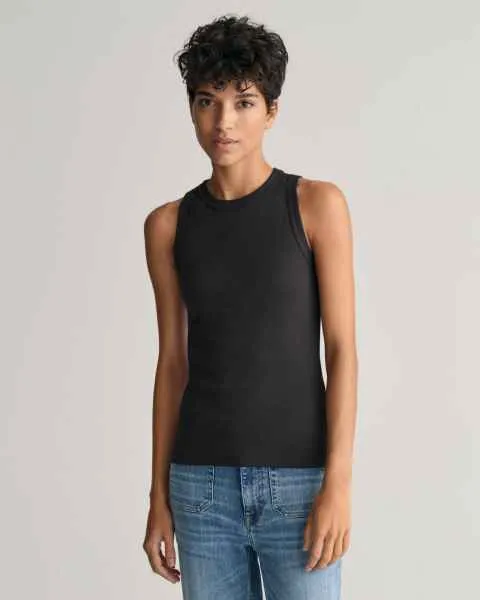 HIGH NECK RIB TANK TOP