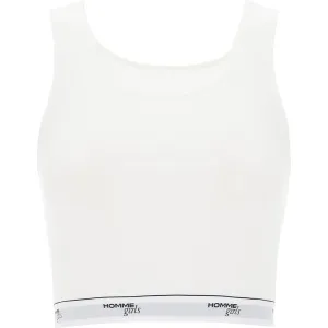 Homme Girls cotton crop top with logo band