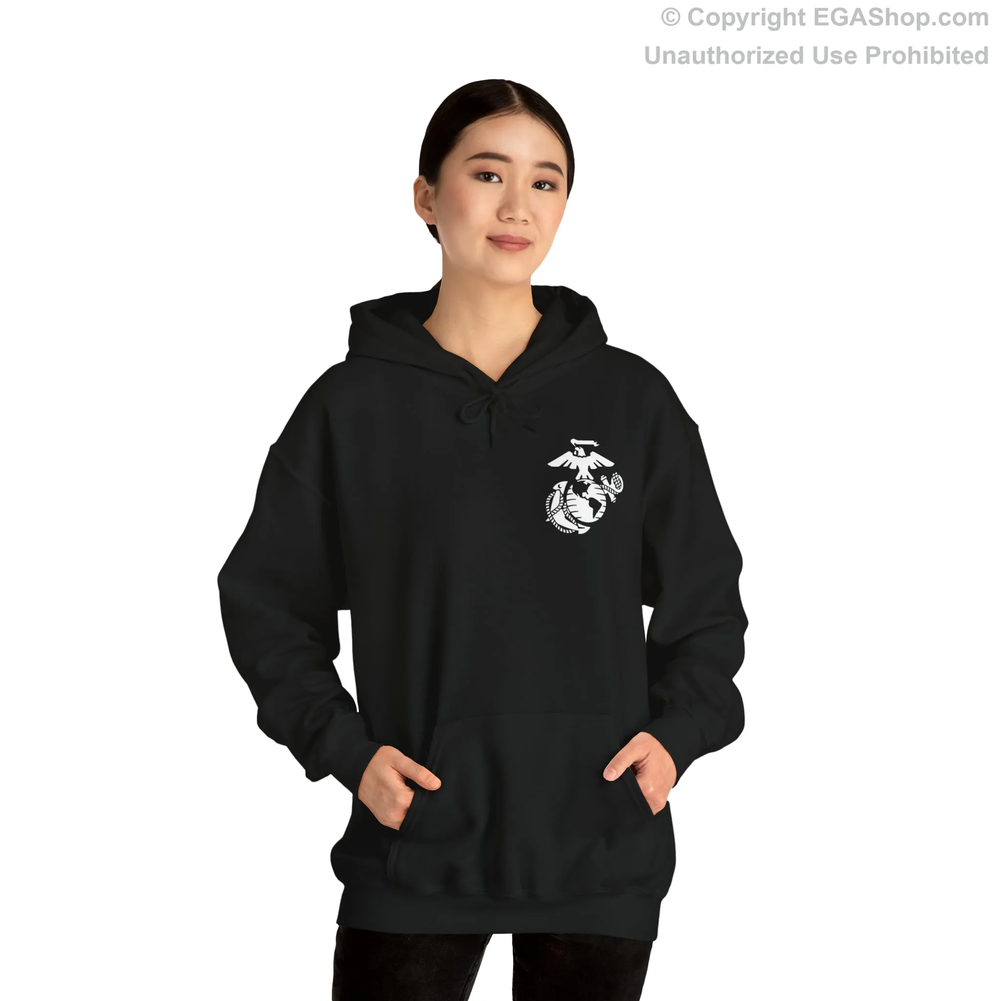 Hoodie: India Co. MCRD Parris Island (3rd Battalion Crest on BACK)