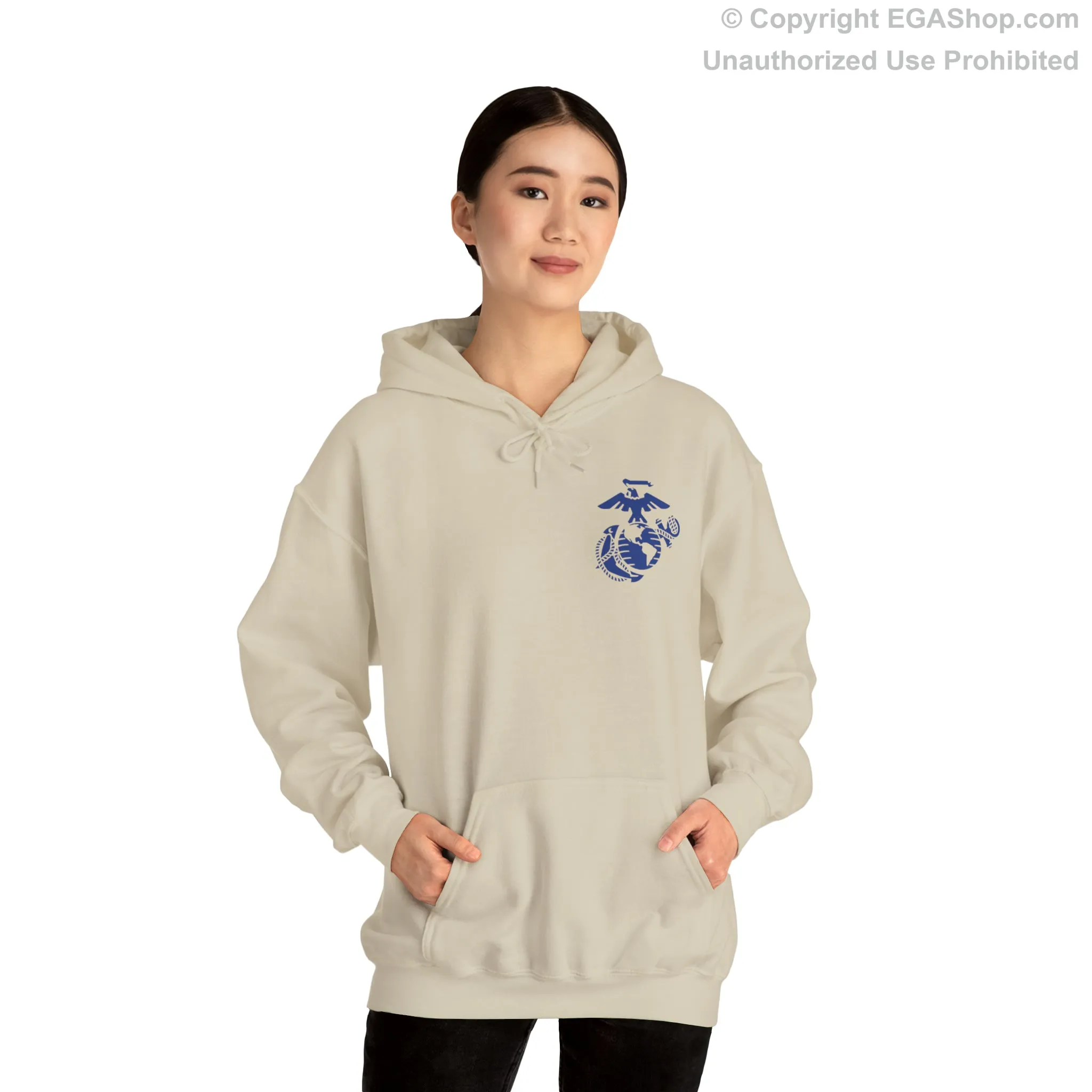 Hoodie: India Co. MCRD Parris Island (3rd Battalion Crest on BACK)