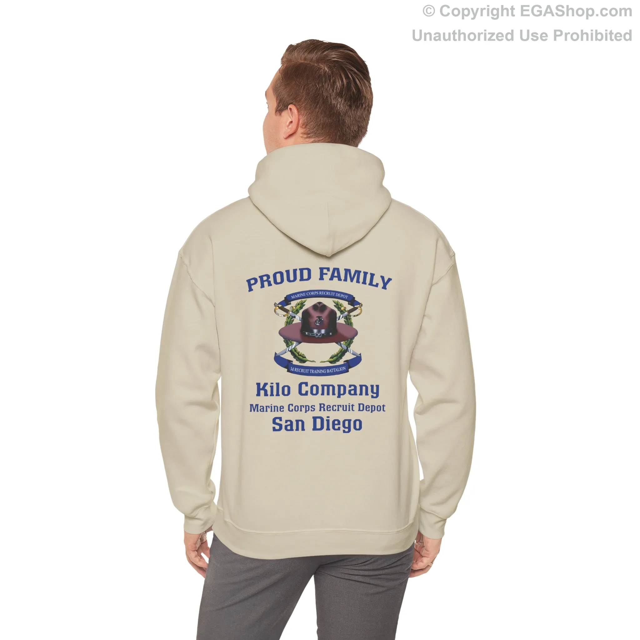 Hoodie: Kilo Co. MCRD San Diego (3rd Battalion Crest on BACK)