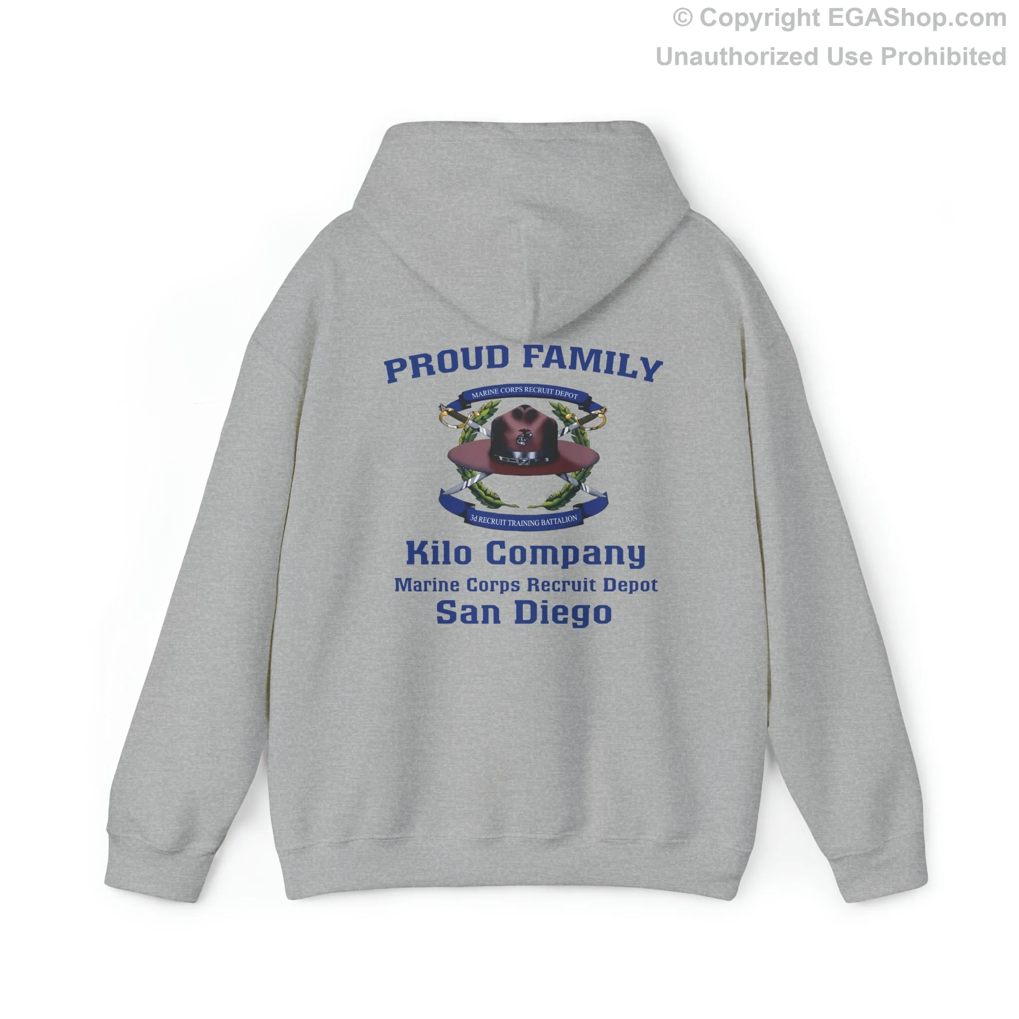 Hoodie: Kilo Co. MCRD San Diego (3rd Battalion Crest on BACK)