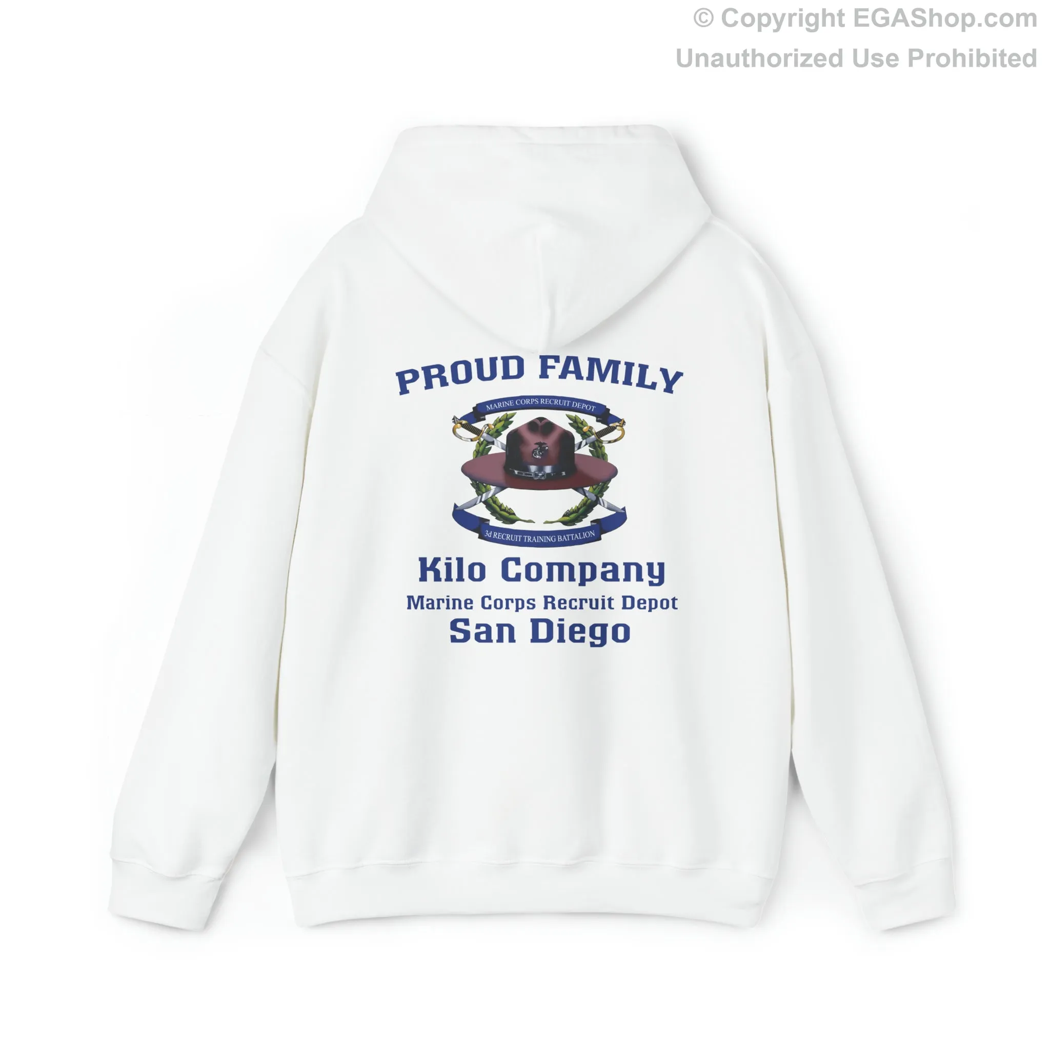 Hoodie: Kilo Co. MCRD San Diego (3rd Battalion Crest on BACK)