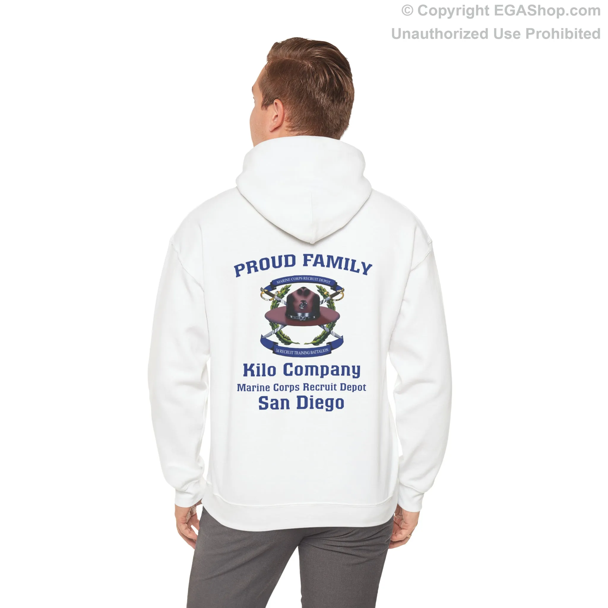 Hoodie: Kilo Co. MCRD San Diego (3rd Battalion Crest on BACK)