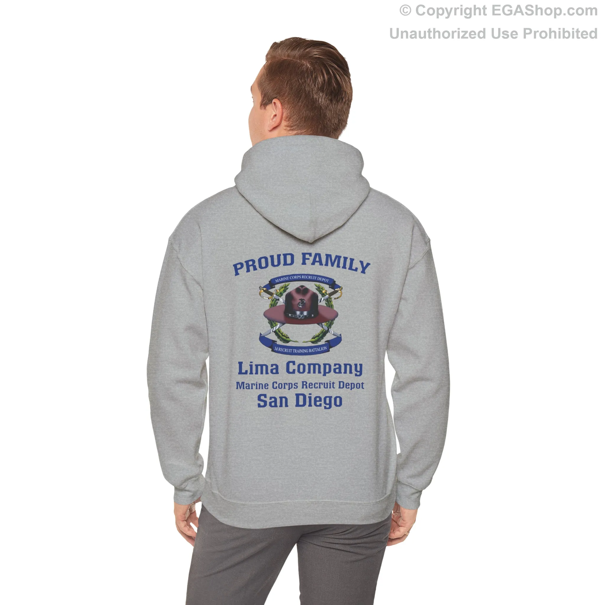 Hoodie: Lima Co. MCRD San Diego (3rd Battalion Crest on BACK)