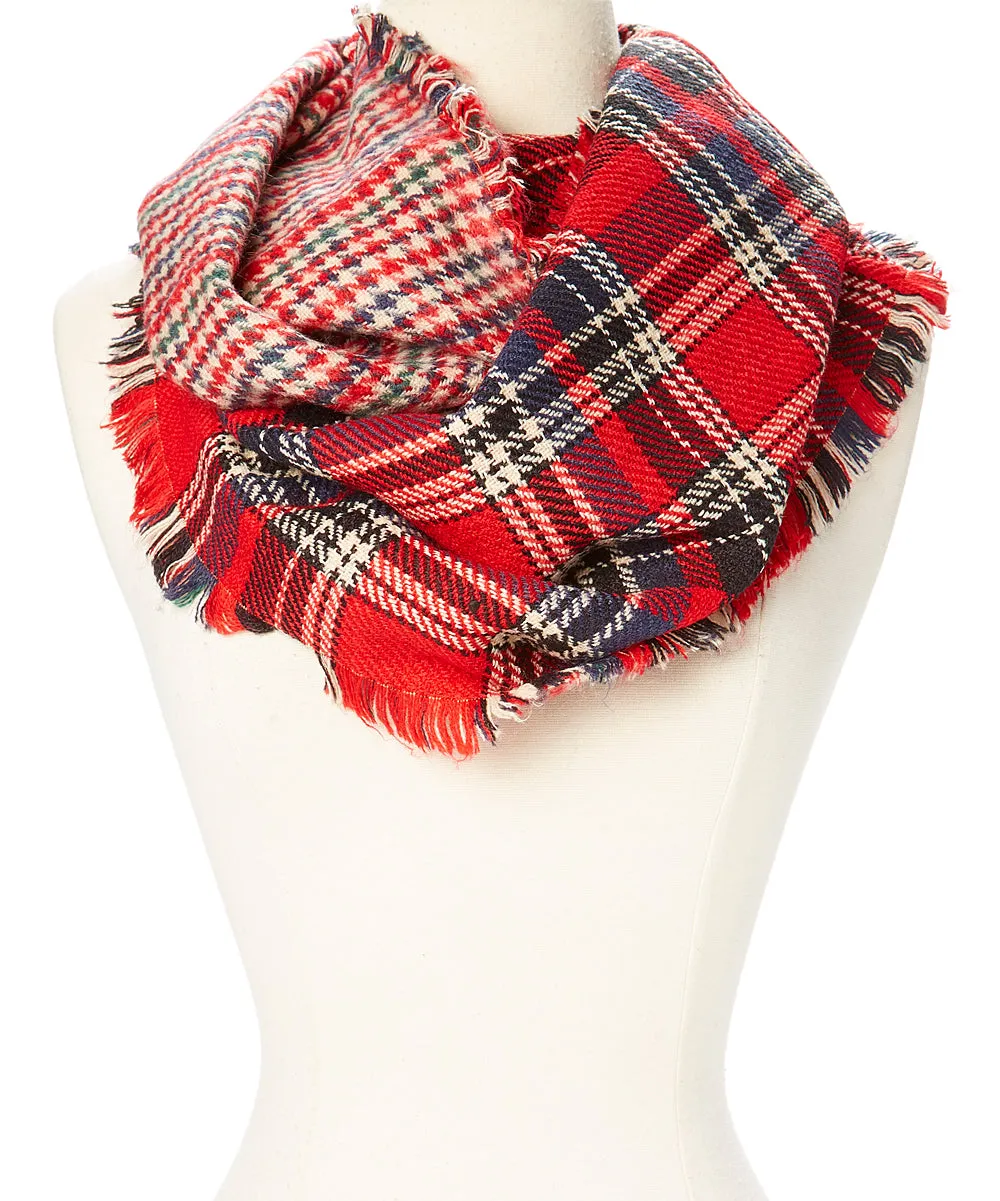 JC010807 Plaid Infinity Scarf