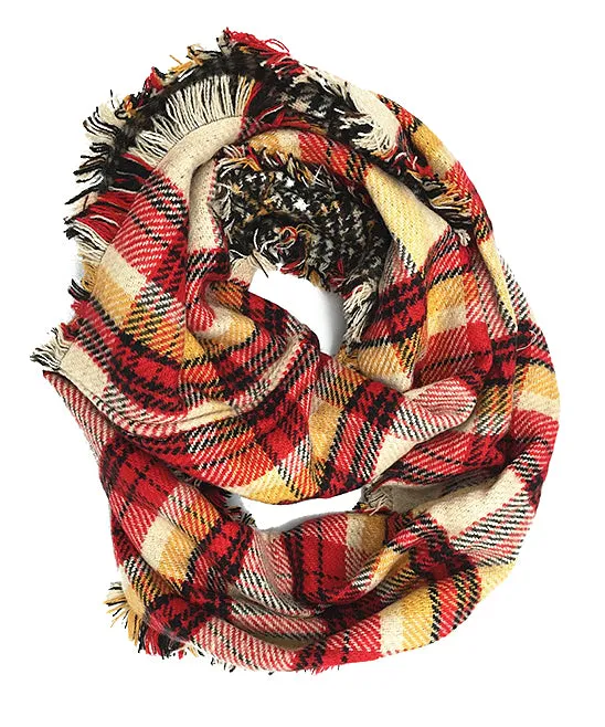 JC010807 Plaid Infinity Scarf