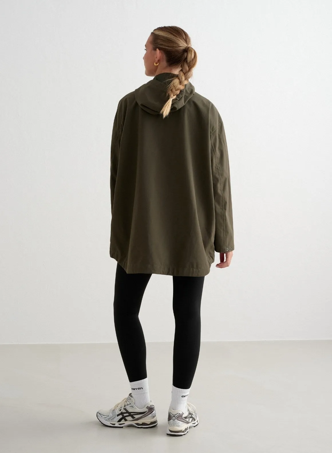 Khaki Waterproof Oversized Anorak