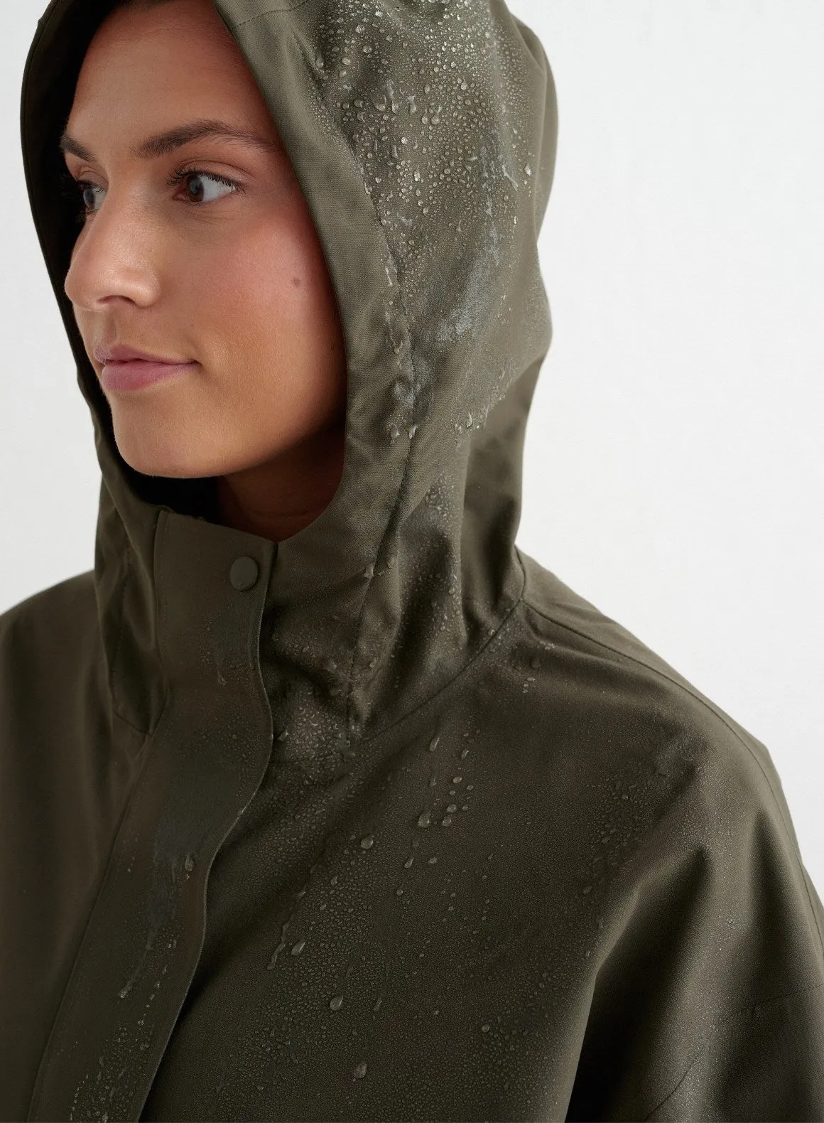 Khaki Waterproof Oversized Anorak