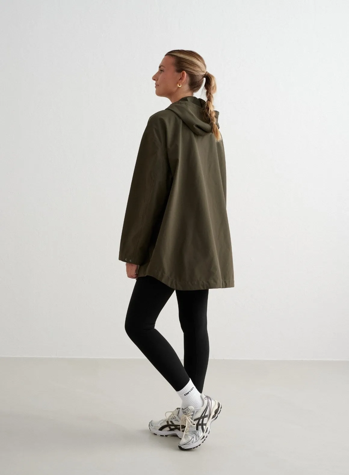 Khaki Waterproof Oversized Anorak