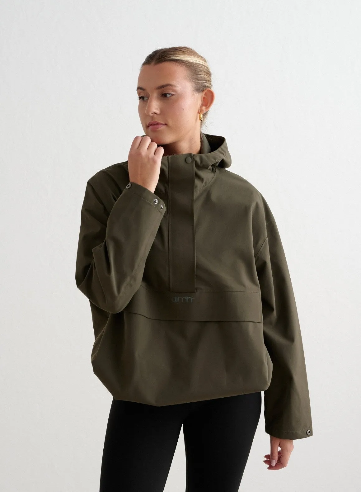 Khaki Waterproof Oversized Anorak