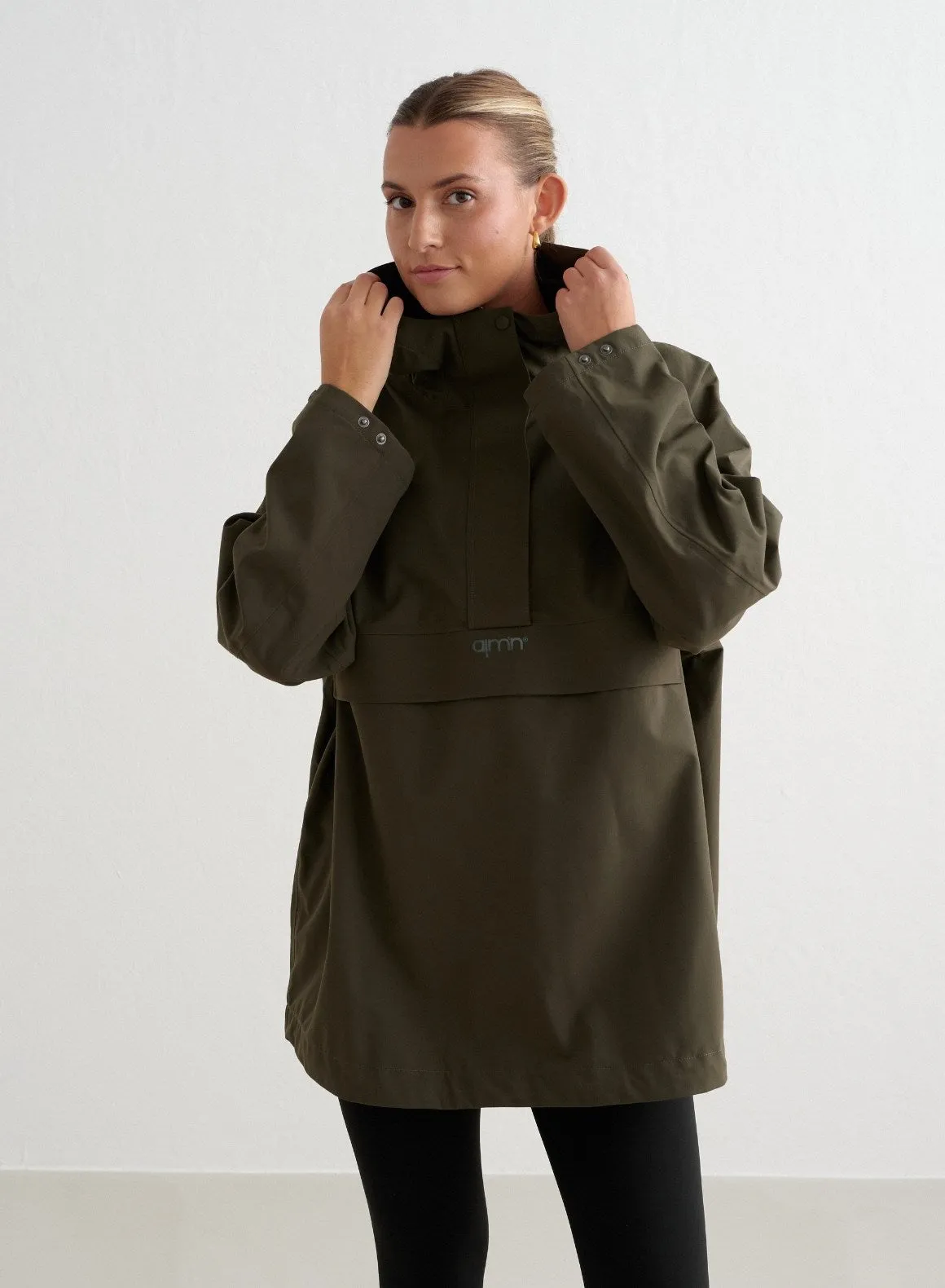 Khaki Waterproof Oversized Anorak