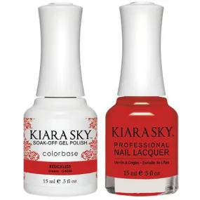 Kiara Sky All-in-One Gel   Polish Duo - 5033 Redckless