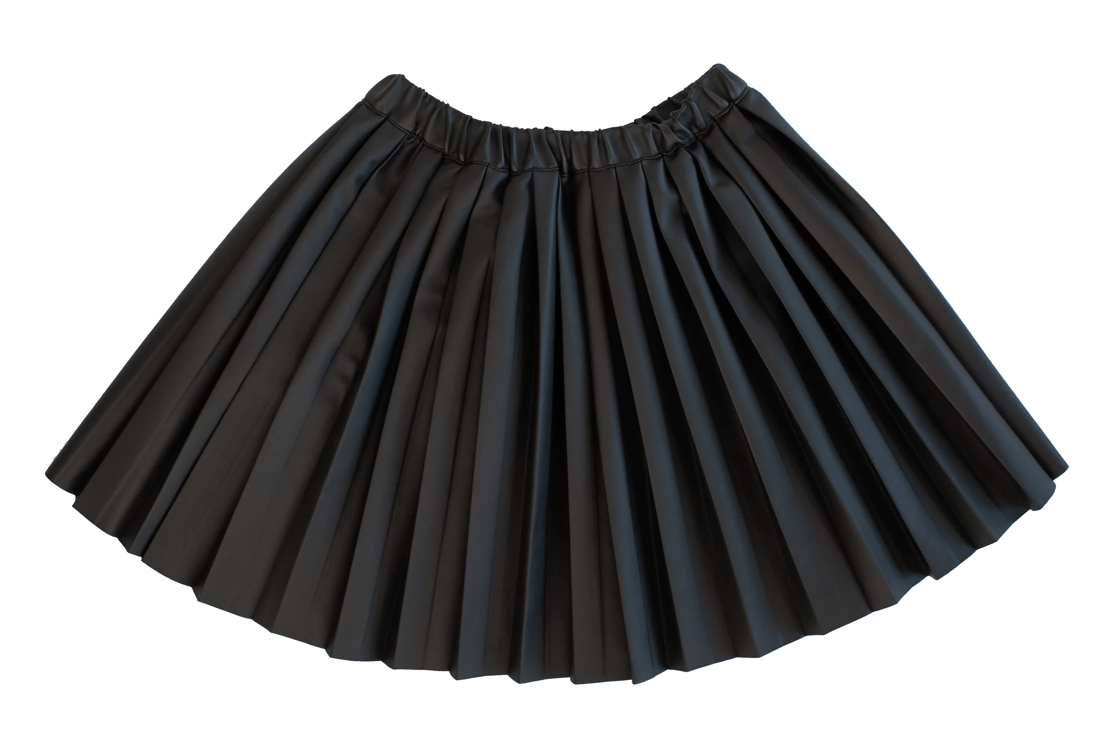 KIPP BLACK LEATHER PLEATED SKIRT