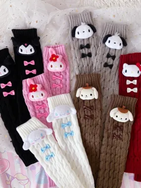 Kuromi My Melody Cinnamoroll Pompompurin Pochacco Hello Kitty Cute Girl JK Uniform Leg Warmers