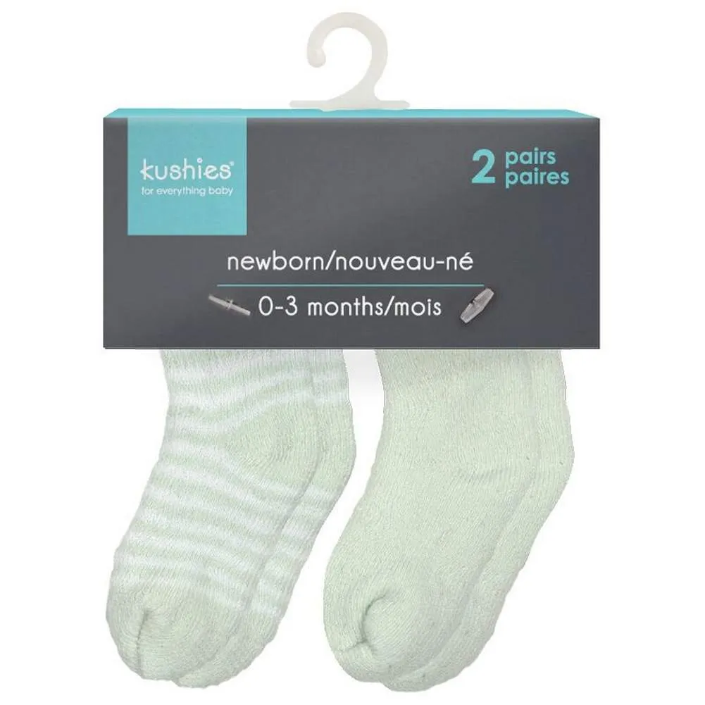 Kushies 2-Pack Terry Newborn Socks