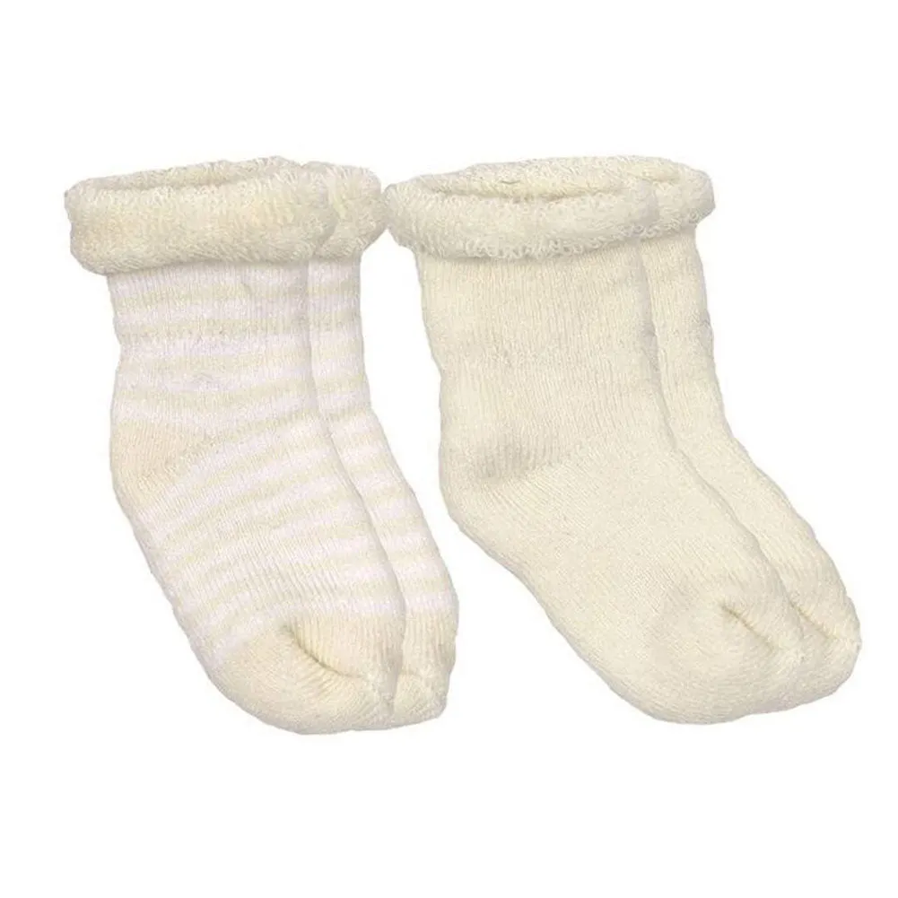 Kushies 2-Pack Terry Newborn Socks