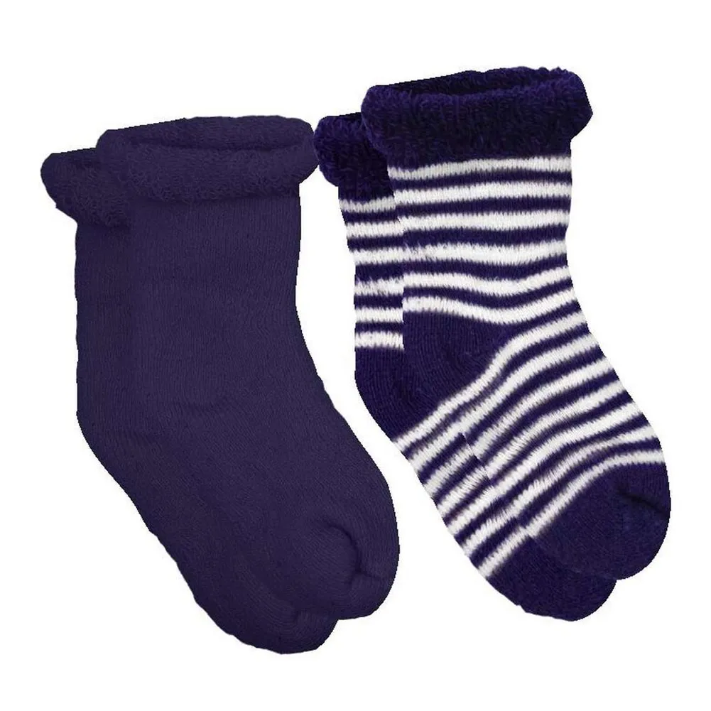 Kushies 2-Pack Terry Newborn Socks