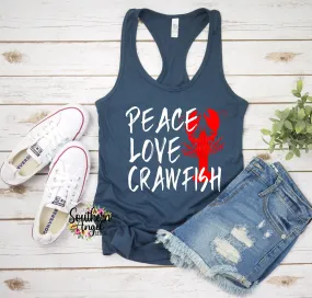 Ladies crawfish boil tank top | Peace Love Crawfish | Womens crawfish tank | Crawdaddy tank | Boil babe | Crawfish and beer tank | Mudbug