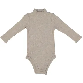 LIL LEGS OATMEAL RIBBED TURTLENECK ONESIE